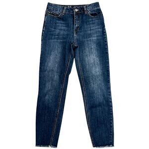 V 1969 Italia Versace Licensed Slim Crop Jean Dark Indigo Raw Hem Size 25/0